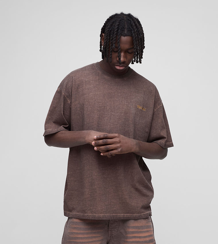OFCL Washed Crew Neck Oversized T-Shirt