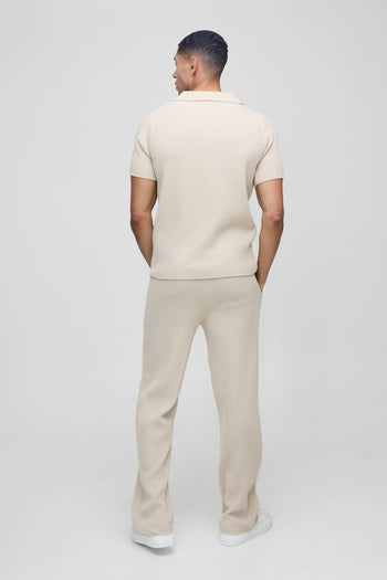 Regular Fit Revere Ribbed Knitted Polo