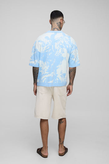 Tall Boxy Oversized Renaissance Graphic Knit Polo