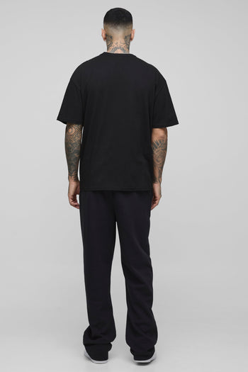 Tall Oversized Worldwide Skull Over The Seam Print T-Shirt