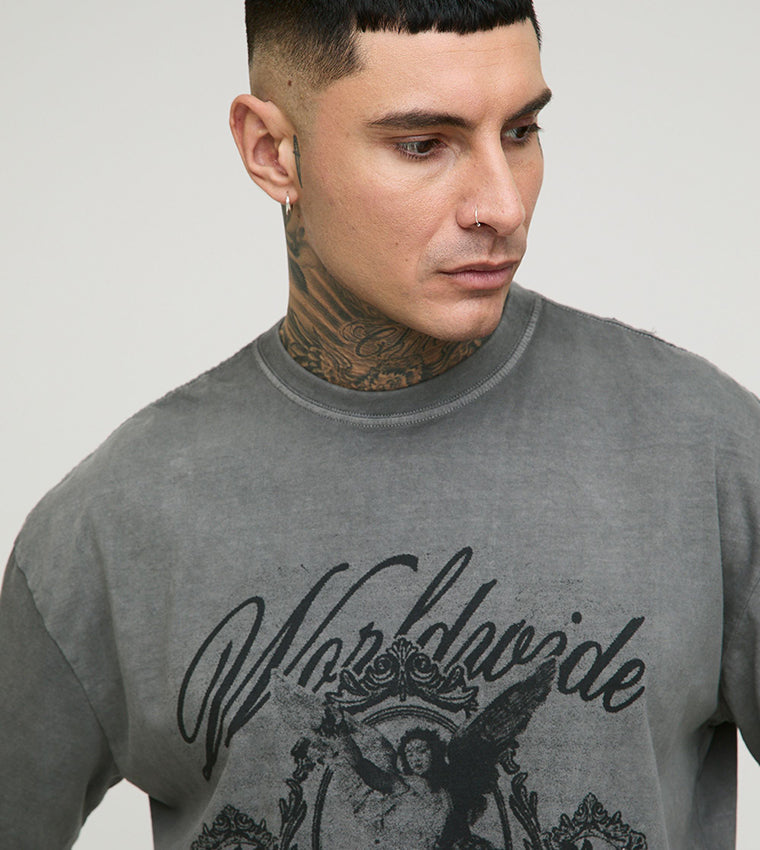 Tall Renaissance Print Oversized T-Shirt