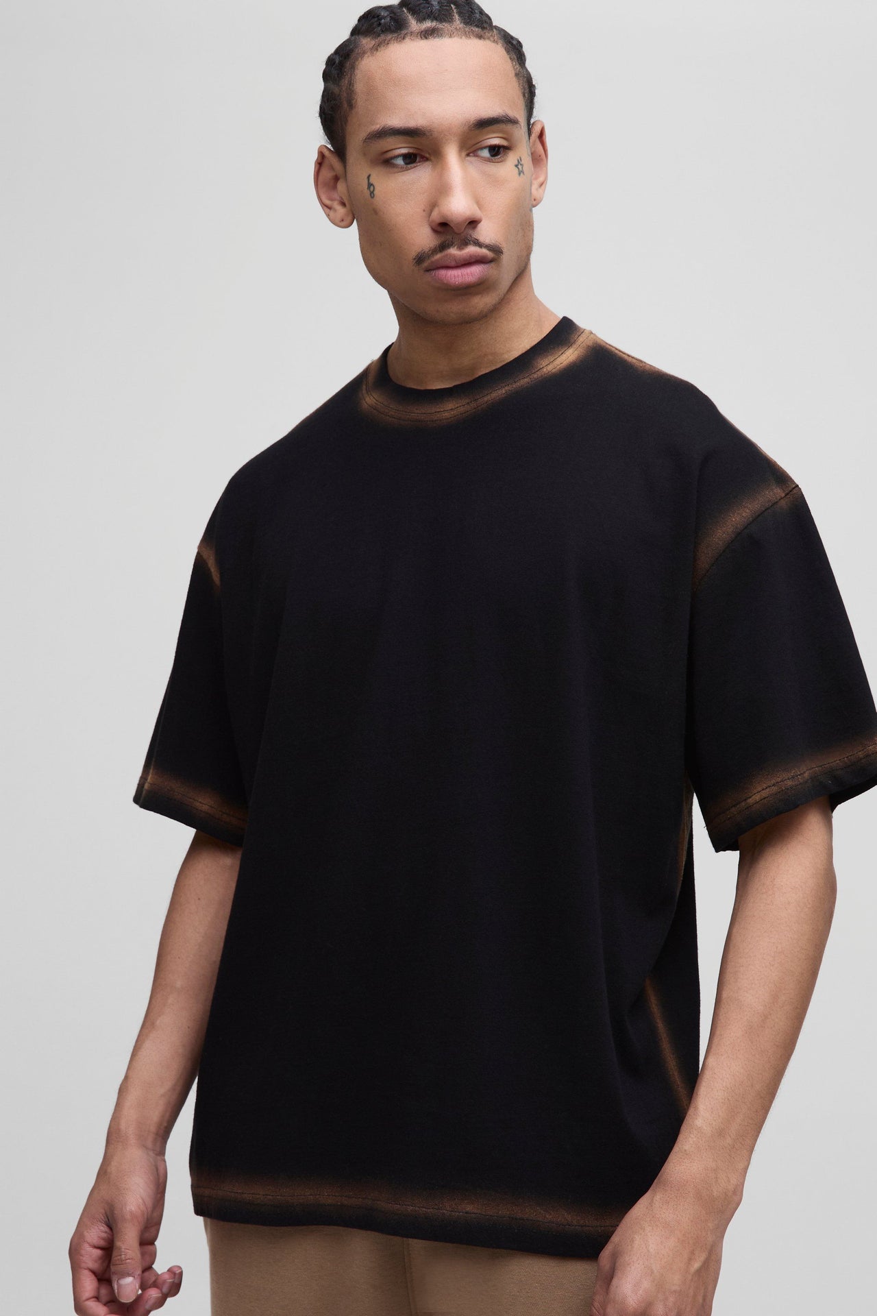 Oversized Boxy Spray Wash Seam T-Shirt
