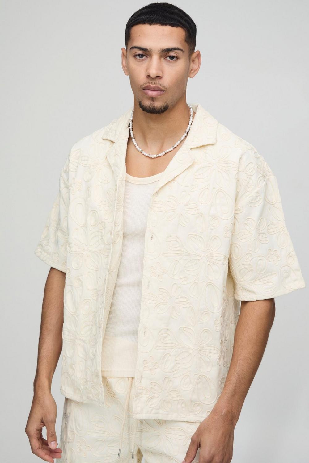 Oversized Twill Rope Applique Shirt