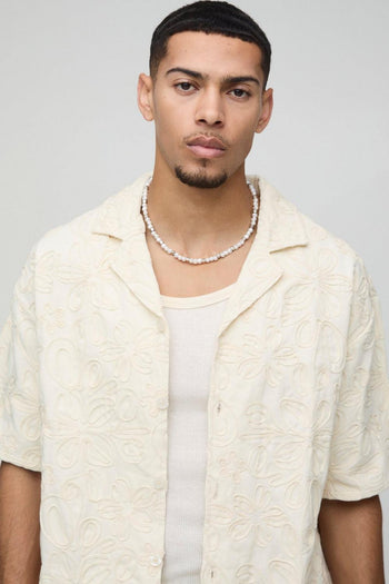 Oversized Twill Rope Applique Shirt