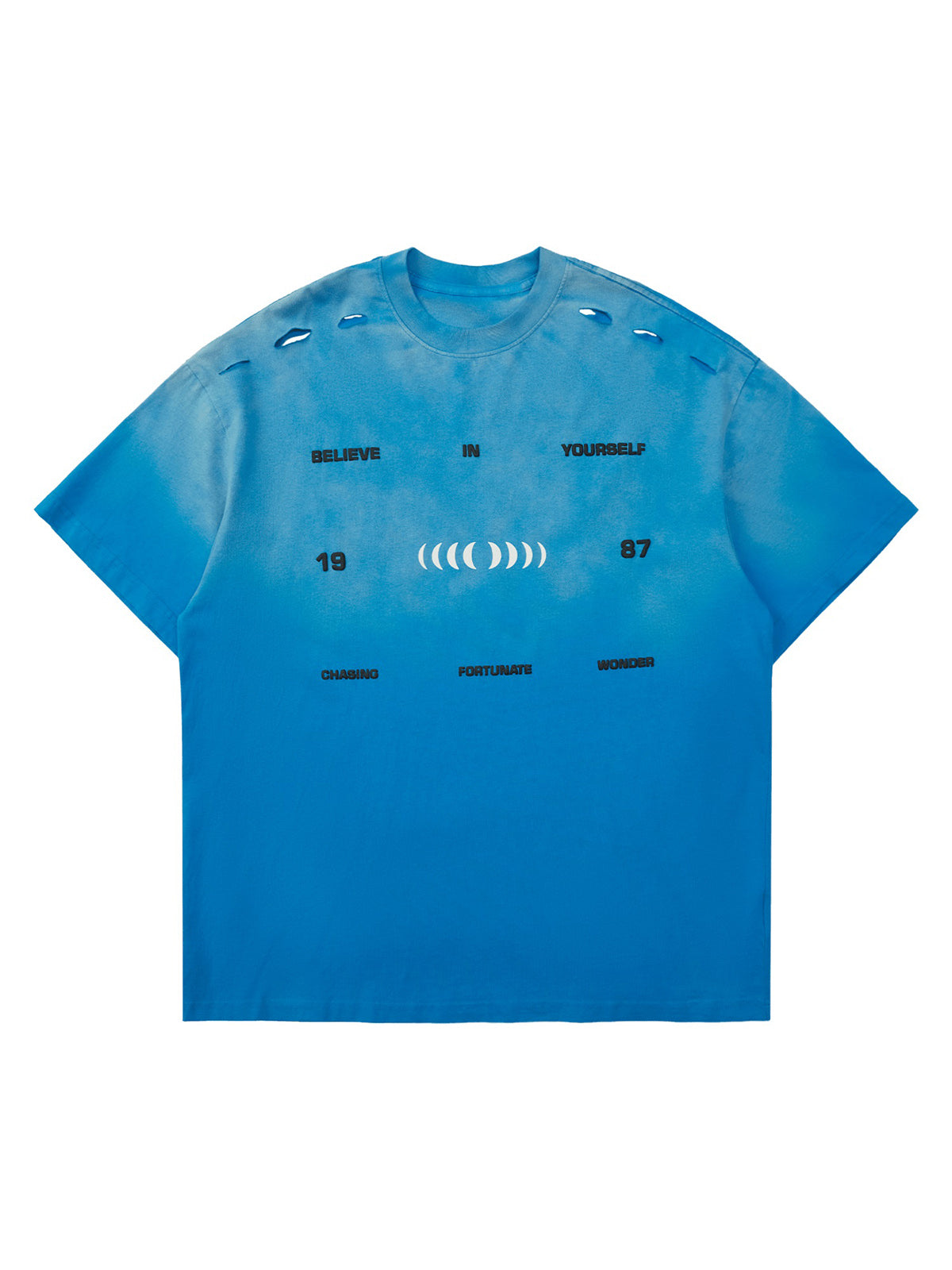 High Street Gradient Design Hole T-shirt - 2139
