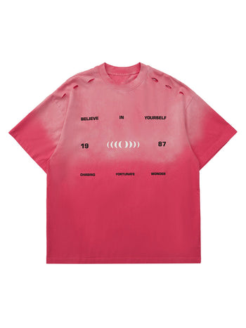 High Street Gradient Design Hole T-shirt - 2139