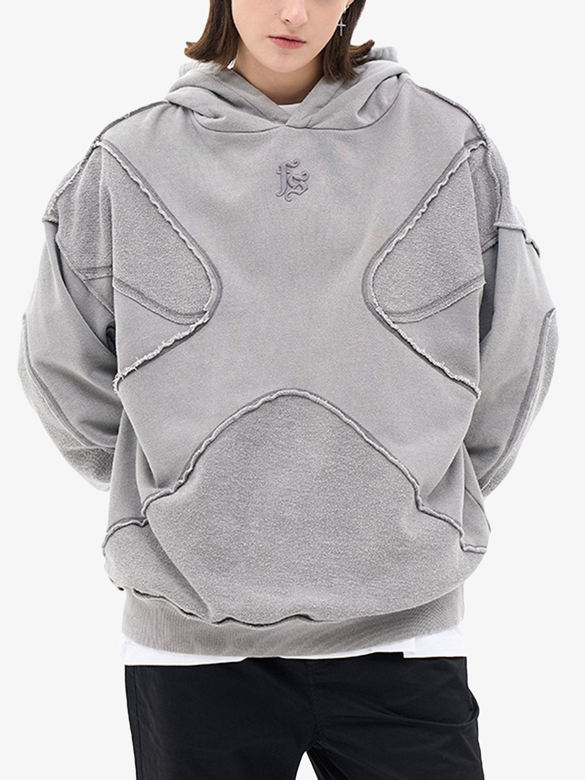 Washed Splicing Hoodie
