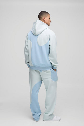 Oversized Man Curved Colour Block Hoodie
