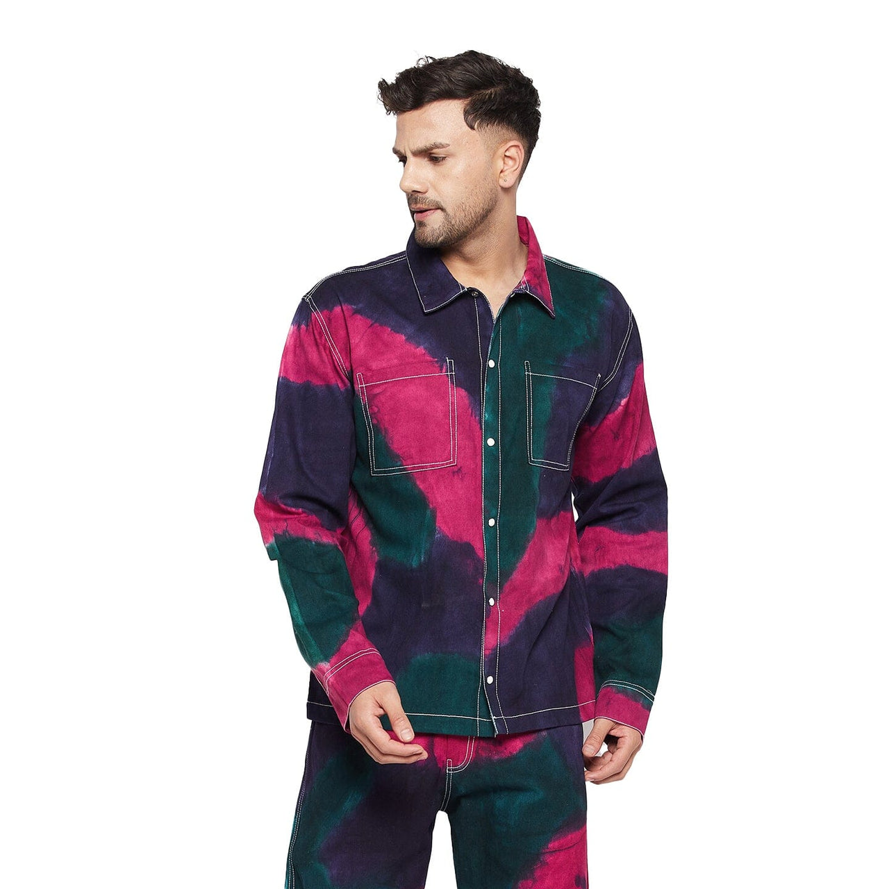 Navy Tri Colour Carpenter Shirt