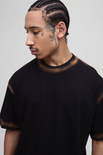 Oversized Boxy Spray Wash Seam T-Shirt