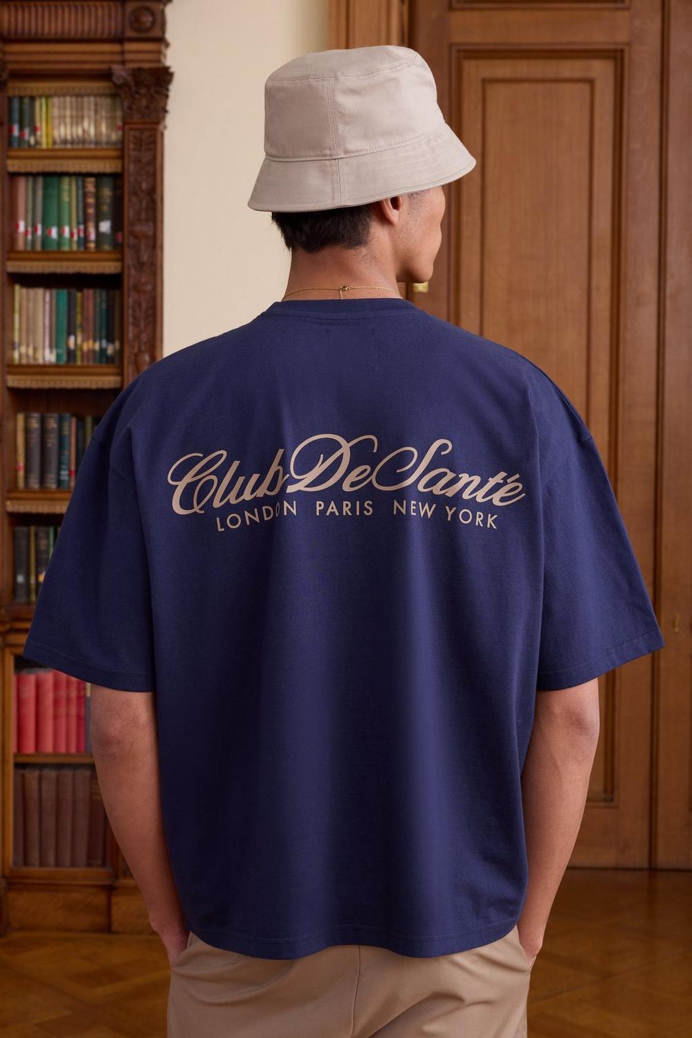 Oversized Boxy Club De Sante Graphic T Shirt